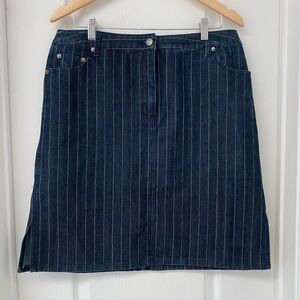 Vintage -Cotton Ginny Short Denim Pinstripe Skirt
